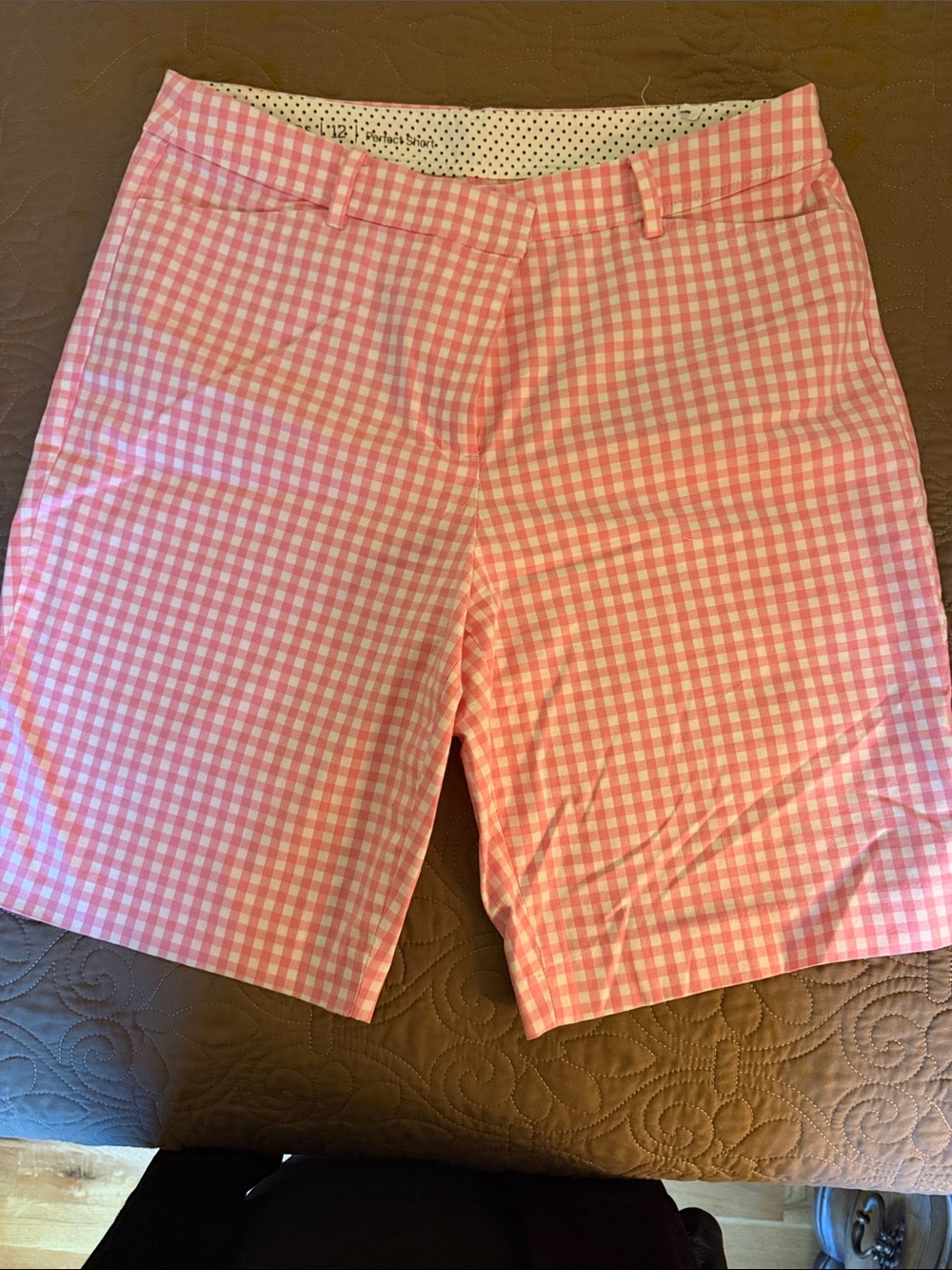 Talbots Pink and White Gingham Bermuda Shorts